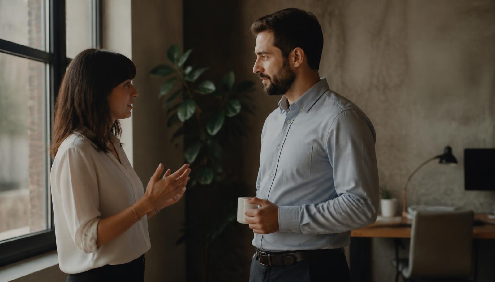 Twee collega's in gesprek